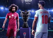 Ilustrasi laga final Piala Asia 2023 Qatar vs Yordania