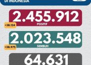 Covid-19 di Indonesia per 9 Juli 2021: 38.124 Kasus Baru, 871 Kematian, 28.975 Kesembuhan