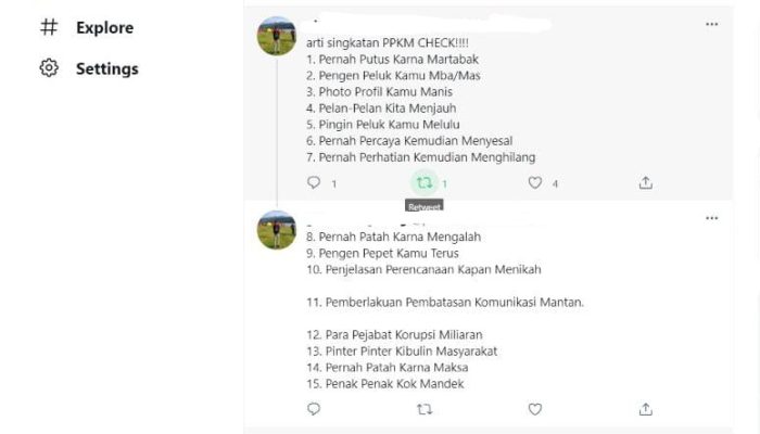 PPKM Jadi Plesetan Netizen, Ada yang Bucin hingga Menyindir