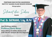 Dr Batmang Raih Gelar Profesor, Guru Besar IAIN Kendari Menjadi 3 Orang