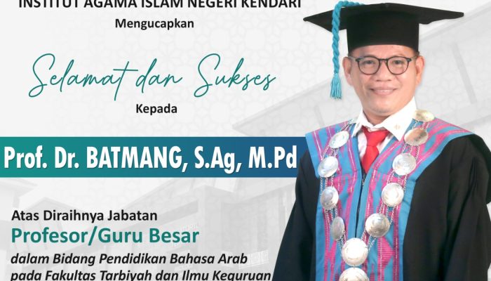 Dr Batmang Raih Gelar Profesor, Guru Besar IAIN Kendari Menjadi 3 Orang