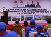 Gubernur Sultra Lepas Keberangkatan Kontingen Peparnas XVI ke Papua