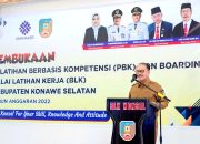 Bupati Konsel bersama Kepala BPVP Kendari Buka Tujuh Paket Pelatihan di BLK Konsel 