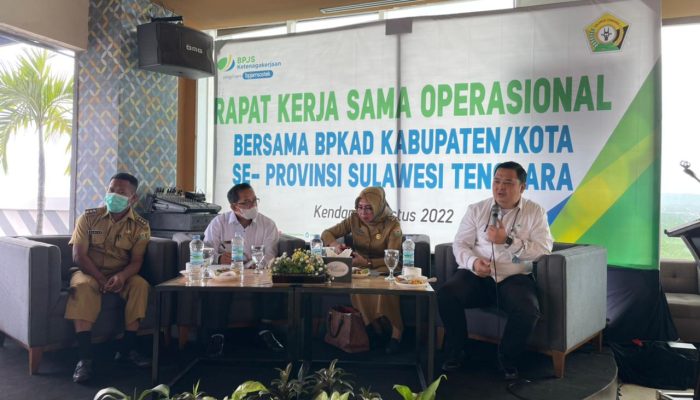 BPJamsostek Sultra Bersama BPKAD Gelar Rapat Kerjasama Operasional