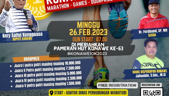 Semarak HUT ke 63, Pemkab Konawe Bakal Helat Lomba Lari Maraton