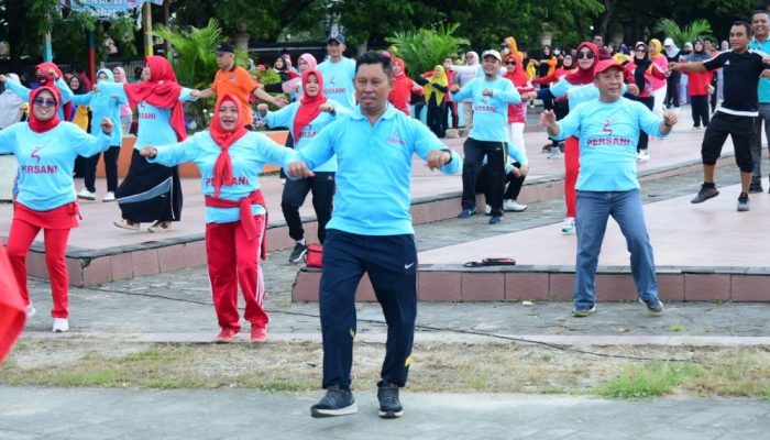 Pasca Dilantik, Persani Kota Kendari Langsung Gelar Senam Massal