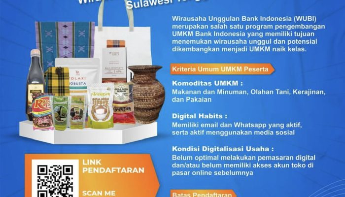 Pendaftaran Wirausaha Unggulan Bank Indonesia Sultra Resmi Dibuka