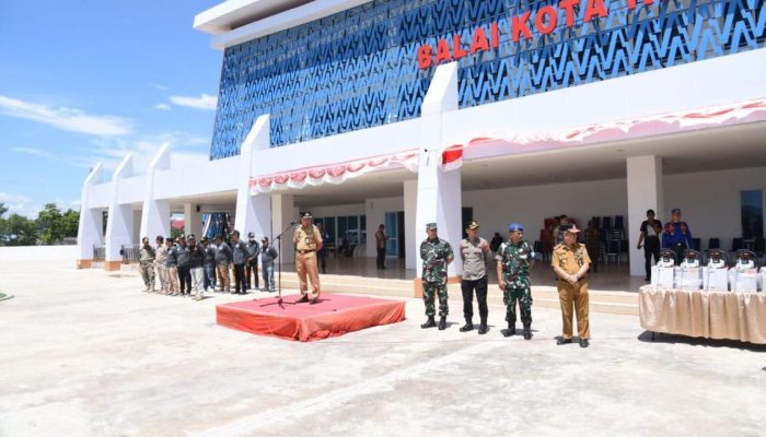 Libatkan TNI-Polri, Pemerintah Kota Kendari Gelar Apel Gabungan Siaga Bencana