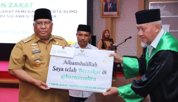 Serahkan Zakat ke Baznas, Gubernur Sultra Harap Jadi Penopang Ekonomi Bangsa