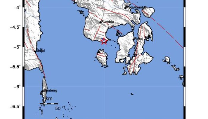 Wilayah Rarowatu, Bombana Diguncang Gempa  2.8 Magnitudo