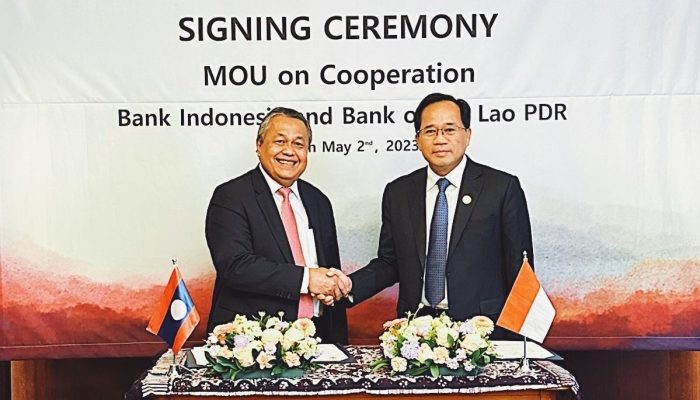 BI dan Bank Sentral Laos Teken MoU Perluasan Kerja Sama Kebanksentralan