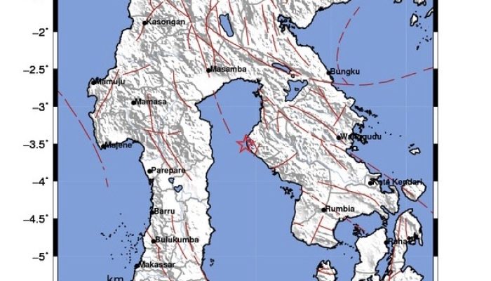 Kolaka Utara Diguncang Gempa 3,1 Magnitudo