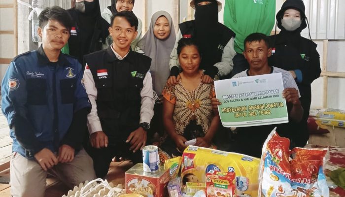 DDV Sultra dan HMJ Ilmu Kelautan UHO Salurkan Amanah Para Donatur Untuk Biaya Operasi Adik Tegar