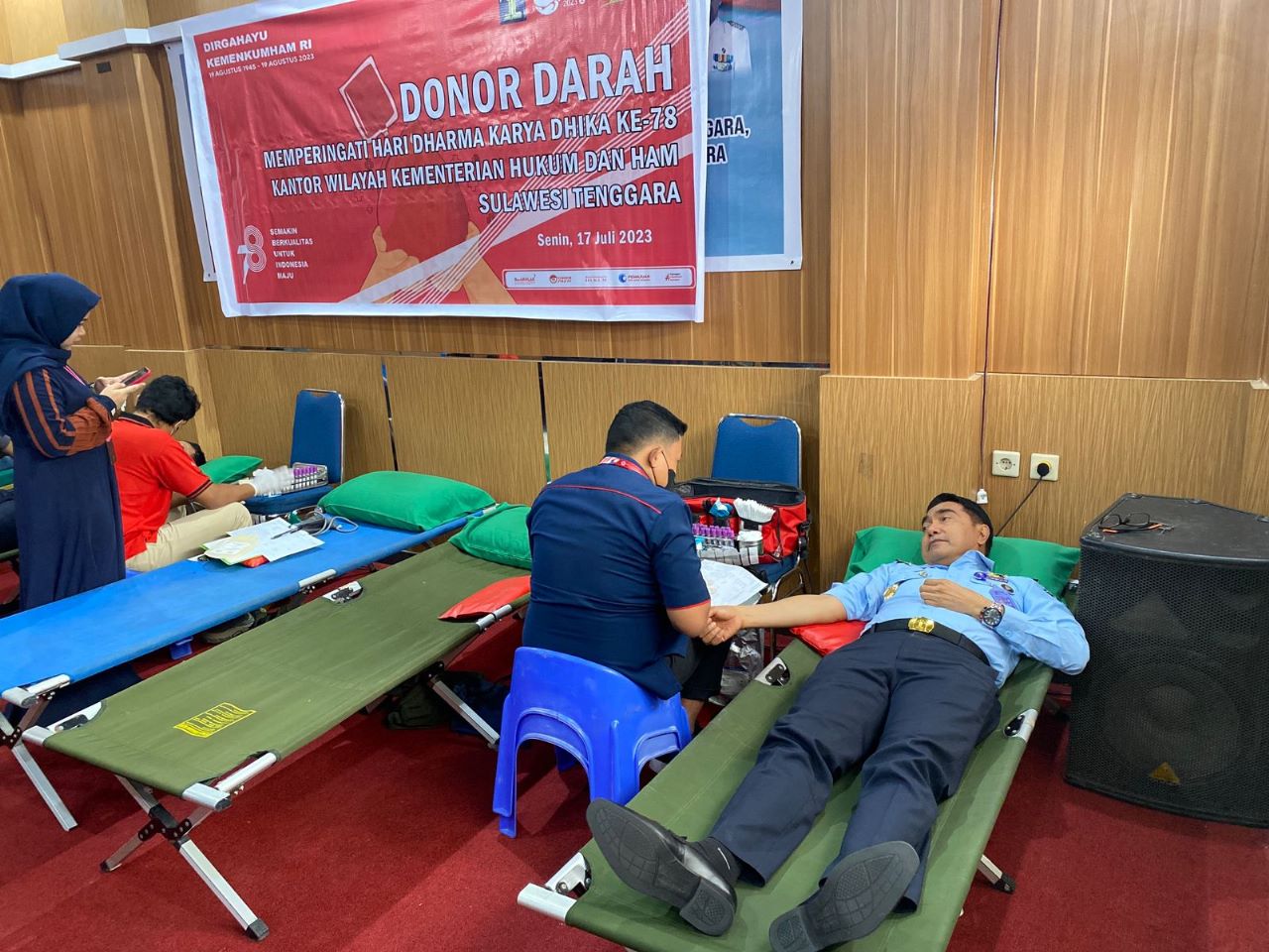 Sambut Hari Dharma Karyadhika Ke Kanwil Kemenkumham Sultra Galang Aksi Donor Darah