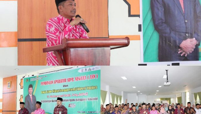 Kunker di Kemenag Wakatobi, Kakanwil Kemenag Sultra Beri Arahan ke ASN