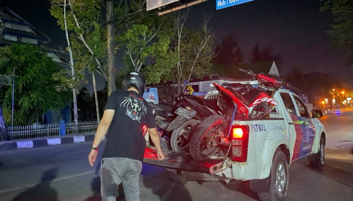 Razia Balap Liar Polresta Kendari, 5 Sepeda Motor Pelajar Berknalpot Bising Diangkut
