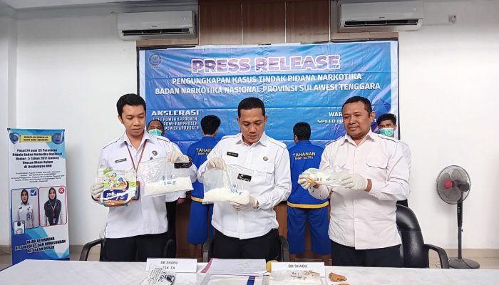 BNNP Sultra Tangkap 3 Pengedar Narkoba Jaringan Aceh, 1,5 Kilogram Sabu Diamankan