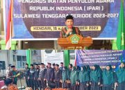 Kakanwil Kemenag Sultra Kukuhkan IPARI Sultra Periode 2023-2027