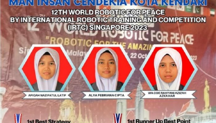 3 Siswa MAN IC Kota Kendari Torehkan Prestasi Ajang Kompetisi Robotik Internasional 2023