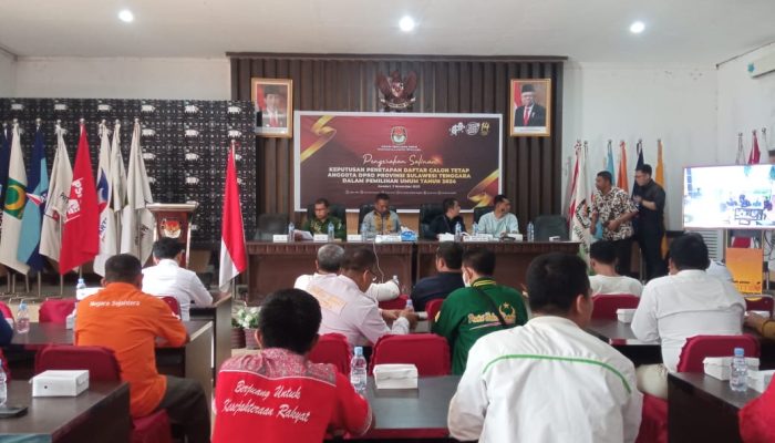 KPU Tetapkan 45 Kursi DPRD Sultra yang Diperebutkan pada Pemilu 2024