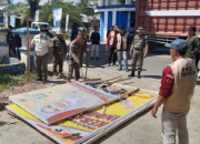 Libatkan Personel Polres dan Pol PP, Bawaslu Konawe Tertibkan APK Caleg