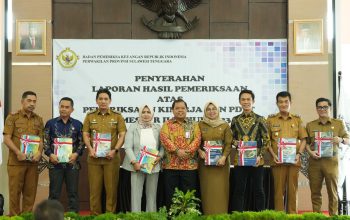 Sekda Konsel St Chadidjah Menerima Laporan Hasil Pemeriksaan dan Pemeriksaan Kinerja PDTT Semester II tahun 2023 dari pihak BPK RI Perwakilan Sultra