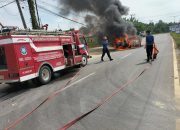 Minibus Terbakar di Kendari, Diduga akibat Korsleting Mesin