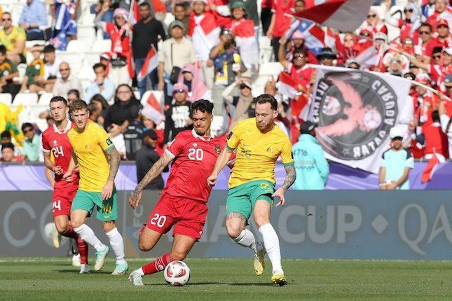 Laga Indonesia vs Australia pada matchday pembuka babak 16 besar Piala Asia 2023 Qatar