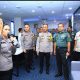 Kadiv Humas Polri Irjen Pol Sandi Nugroho menerima kunjungan Kapuspen TNI Nugraha Gumilar beserta rombongan di Gedung Humas Polri