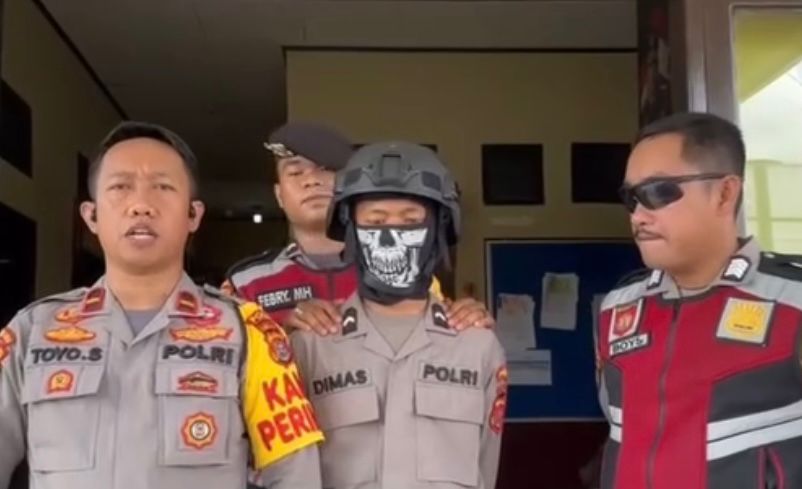 Pelajar SMP di Kota Kendari berinisial DAP saat diamankan Tim Dit Samapta Polda Sultra