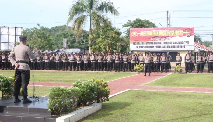 Polresta Kendari Terjunkan 402 Personel untuk Pengamanan Pemilu 2024