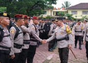 Kapolda Sultra Pimpin Apel Pergeseran Pasukan BKO PAM TPS pada Pemilu 2024