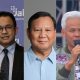 Tiga Calon Presiden Indonesia 2024 Anies Baswedan, Prabowo Subianto, dan Ganjar Pranowo