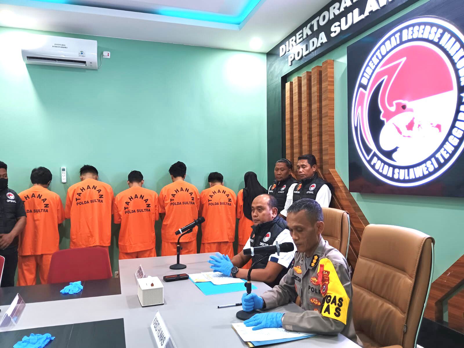 Ditresnarkoba Polda Sultra Gelar Konferensi Pers Pengungkapan Kasus Peredaran Narkotika