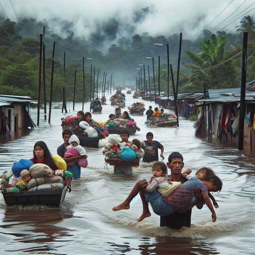 Banjir yang melanda pemukiman warga