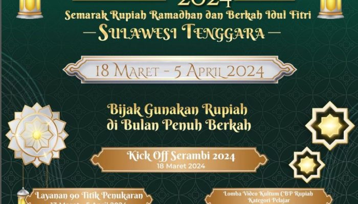 Siap-siap! Besok BI Sultra Luncurkan Serambi 2024, 90 Titik Layanan Penukaran Uang Disiapkan