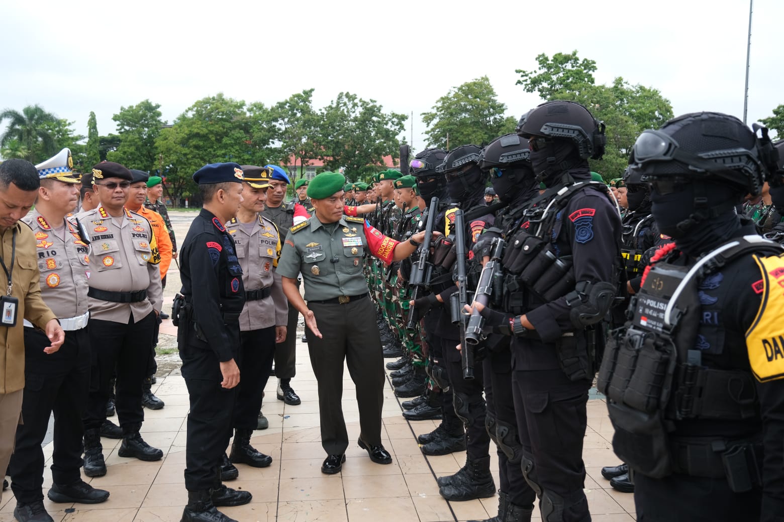 Pengecekan Kesiapan Personel Pengamanan Kunjungan Kerja Wakil Presiden RI di Kota Kendari