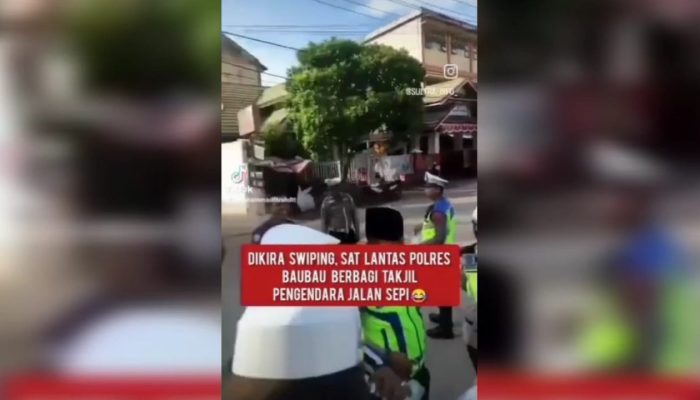 Kocak Polantas di Baubau Niat Berbagi Takjil, Jalanan Mendadak Sepi Gegara Disangka Ada Razia Kendaraan