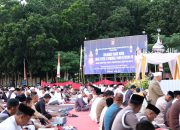 Polda Sultra Laksanakan Sholat Idul Fitri 1445 H di Lapangan Apel Presisi