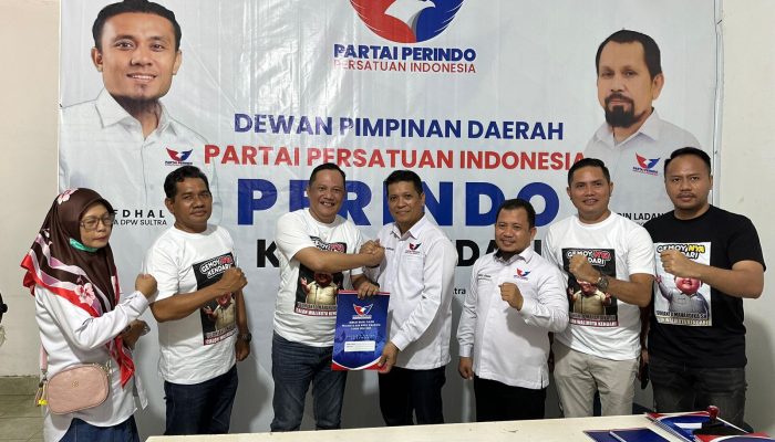 Bacalon Wali Kota Kendari, Yudhianto Mahardika Sambangi Sekretariat Perindo Ambil Berkas Pendaftaran
