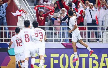 Selebrasi Rafael Struick dan pemain Timnas Indonesia U-23 lainnya saat berhasil mencetak gol ke gawang Korsel