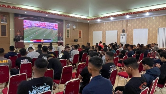 Polda Sultra Gelar Nobar Semifinal AFC U-23 di Aula Dachara