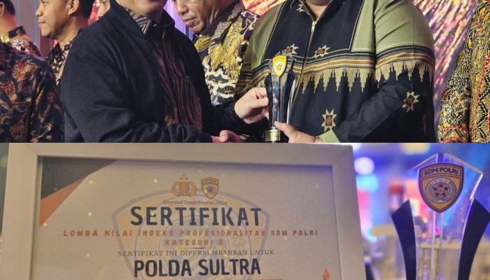 Biro SDM Polda Sultra Sabet Juara 3 dalam Penilaian Indeks Profesionalitas SDM Polri Kategori Baik