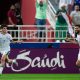 Timnas Irak U-23 saat merayakan gol kedua ke gawang Indonesia U-23 pada laga perebutan peringkat 3 Piala Asia U-23 Qata