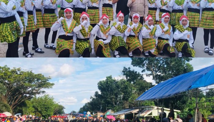 Semangat dan Antusiasme Ratusan Pelajar Ikuti Lomba Gerak Jalan HUT ke-21 Konawe Selatan