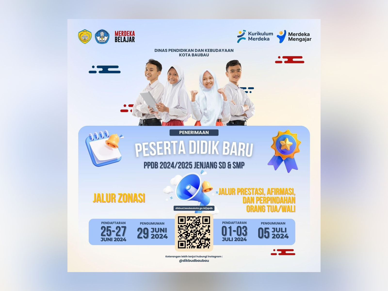 Poster pendaftaran PPDB 2024 Kota Baubau