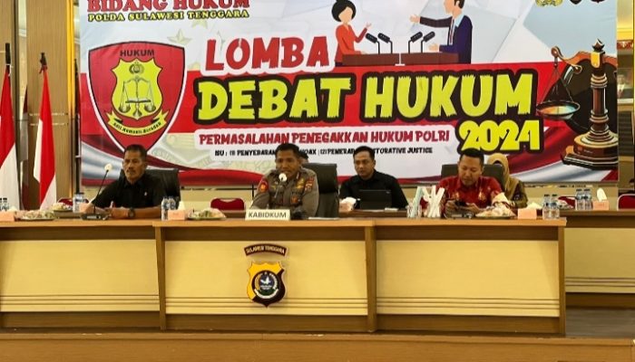 Bidkum Polda Sultra Gelar Lomba Debat Hukum, Mahasiswa Bahas Hoax dan Restorative Justice