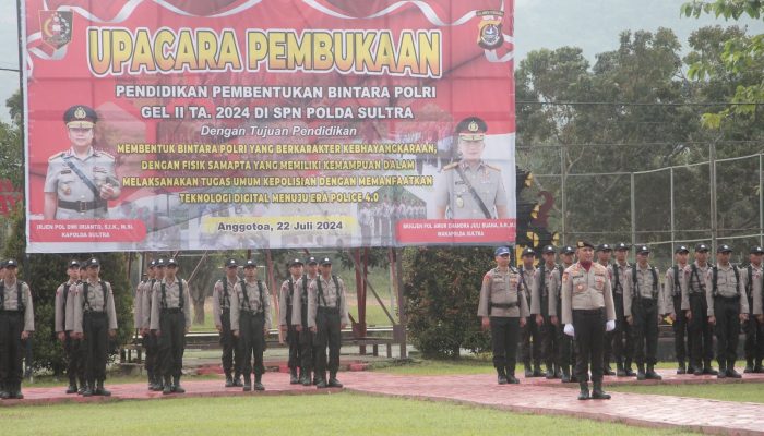 228 Calon Bintara Ikuti Pendidikan di SPN Polda Sultra