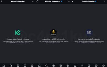 Sejumlah akun Instagram exchange kripto luar negeri