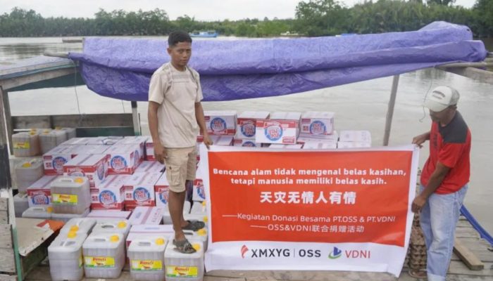 PT OSS dan PT VDNI Salurkan Ratusan Paket Sembako untuk Korban Abrasi di Konawe